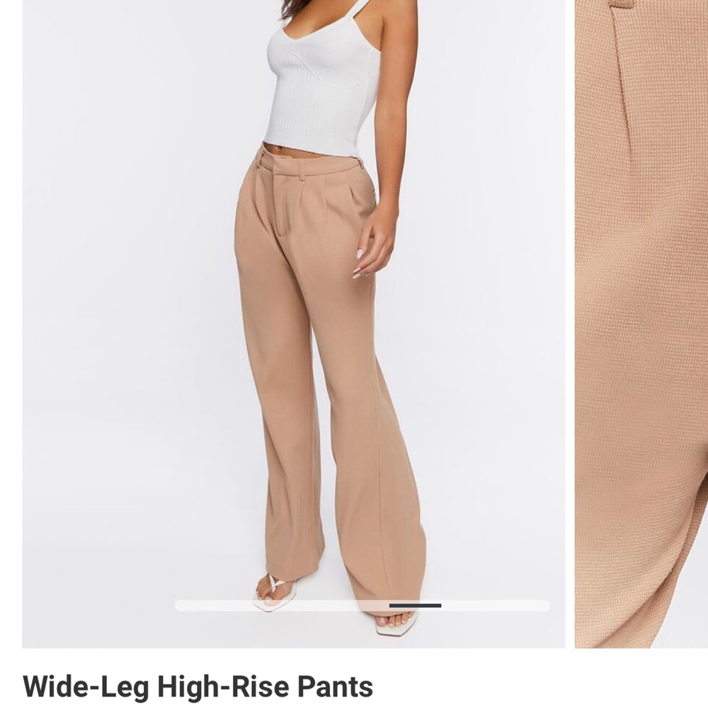 Wide-Leg High-Rise Pants
Color: TAN
Size: L